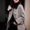 Herbst und Winter Neue Mode Koreanische Version Schlankmachend Lässig Vielseitig Temperament Kontrastfarbe Kleiner Revers Wollmantel für Damen