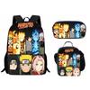 Bedrucktes Dreiteiliges Schüler-Schulranzen-Set, Cartoon-Rucksack, Brottasche, Federmäppchen