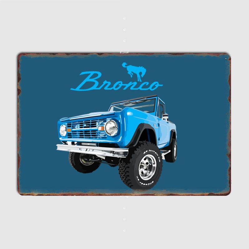 

Blue Bronco Retro Bronco Retro Classic Car Metal Poster Sign Garage Club Custom Wall Tin Room Decor Home Decor 7.9x11.8In(20x30cm)