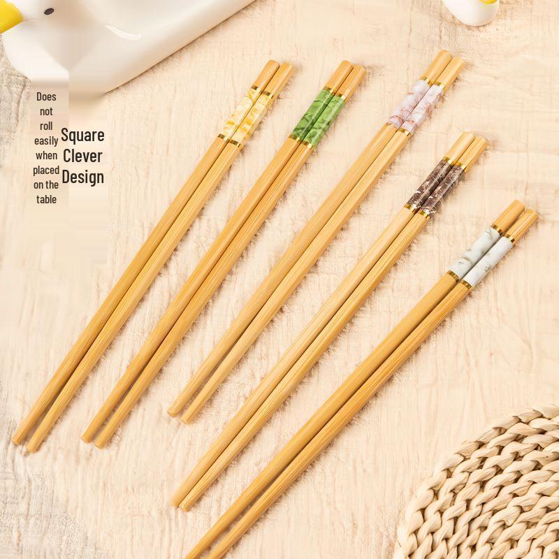 

Высококачественные бамбуковые палочки для еды против плесени: Нескользящий, Термостойкий, Чистый Нано Бамбук для Домашнего Использования