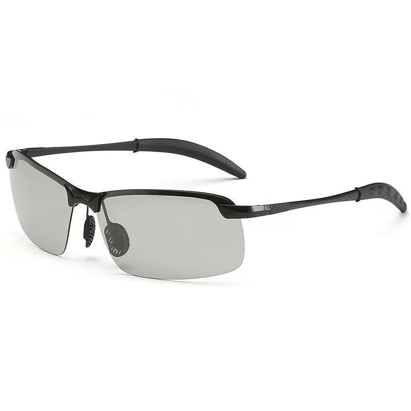 Men's Polarized Half-Frame Sunglasses - UV Protection & Anti-Glare for Fishing and Driving