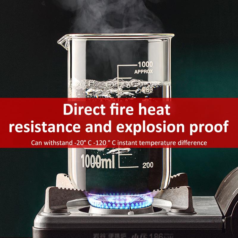 Glass Measuring Cup High Borosilicate Clear Scale Cup Heat-resistant Laboratory Beaker Household Kitchen Baking Measuring Tools