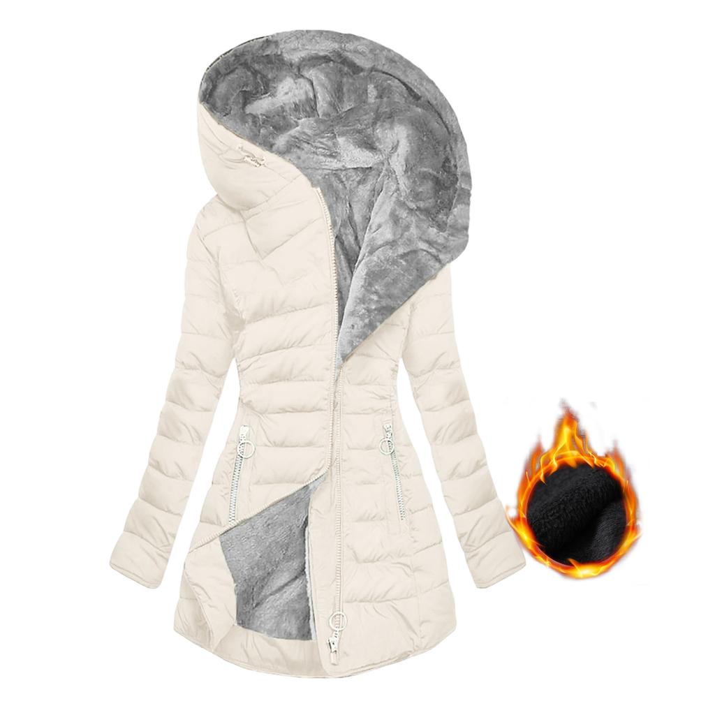 Winter Coat Women's Warm Jacket Long Elegant Women's Long Sleeve Winter Coat With Pocket