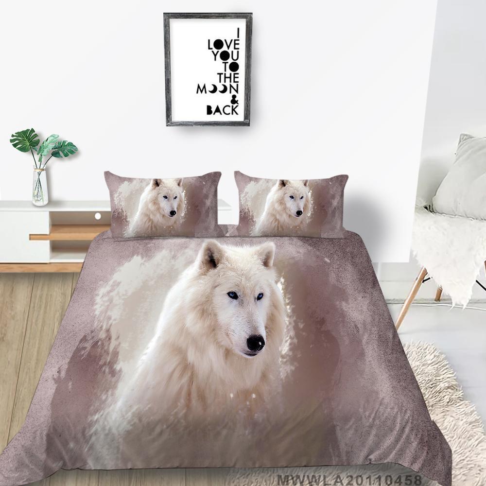 2023 New Style Wolf Print Bed Quilt Cover Comforter Duvet Covers Breathable Kids Friend Gift Cool Creative Home Decor Washable Bedclothes