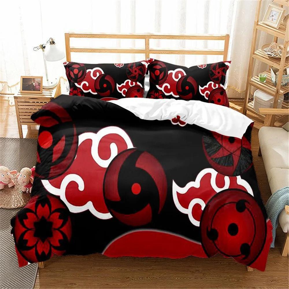 

Red Cloud Anime 3D Cartoon Duvet Cover Sets Comforter Bed LinenKids Bedding Set Akatsuki Japan Twin Queen King Single Size Gift 200x229cm 79x90in