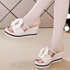 Summer new slope heel cool slippers sandals non-slip heightened thick-soled casual outer slippers