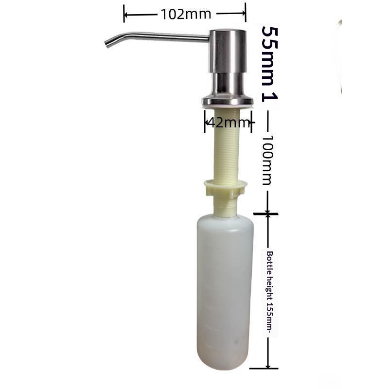 1Pcs Manually Pressing Soap Lotion Dispenser 350Ml Stainless Steel Sink Soap Dispenser Liquid Soap Bottle Kitchen Accessories