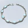Bracelet Larimar Pierre Précieuse Naturelle Fait Main Argent Massif 925 7-8" F0z13