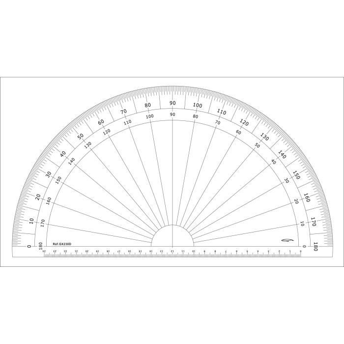 Rapporteur 1/2 cercle degrés Ø 30 cm - Graphoplex {couleur}
