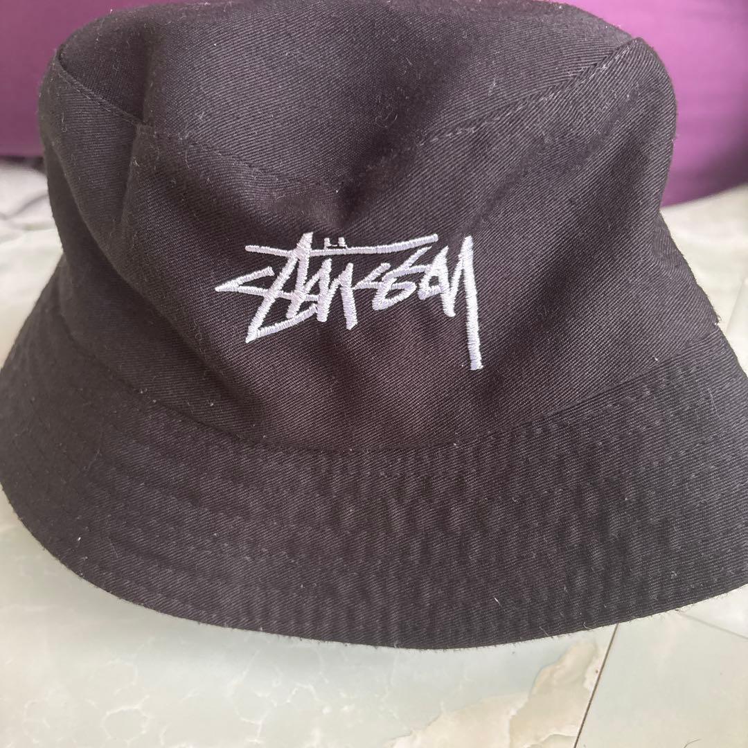 Used Stussy Bucket Hat Black Embroidered Logo