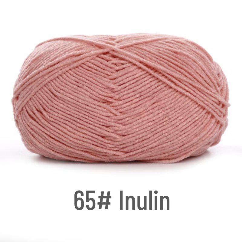 Su He 4-Strand Combed Cotton Yarn for Handmade Knitting: DIY Milk Cotton for Dolls, Cushions, and Blankets.