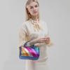 Women's Boston Handbag - Rainbow Contrast Stitching Shoulder & Messenger Bag