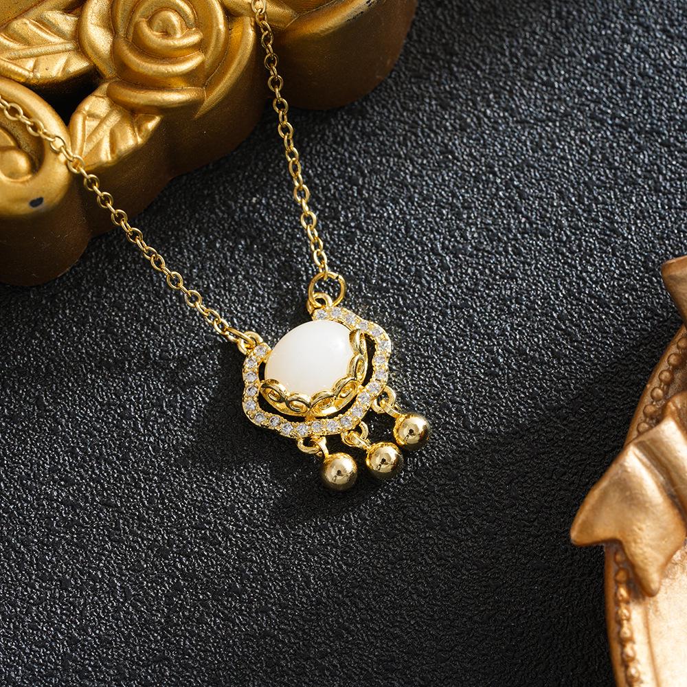 Sterling Silver Ruyi Peace Lock Necklace - Women's Luxury Clavicle Chain & Longevity Pendant