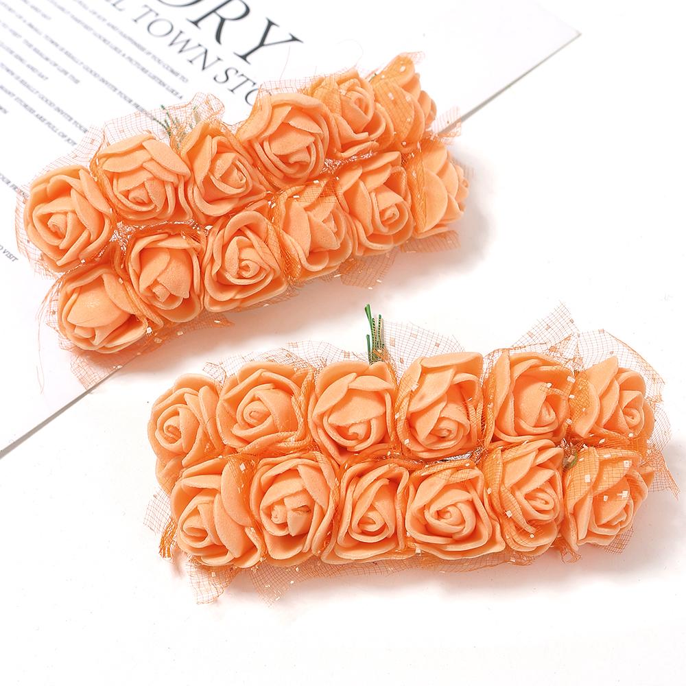 12/36/60Pcs Rose Artificial Flowers Bouquet Foam Fake Flowers Wedding Decoration for Home Room Decor DIY Craft Gifts Accessory