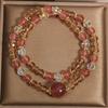 Women's Exquisite Light Luxury Strawberry Quartz Double Circle Bracelet – Attract Romance, Perfect Gift for Best Friend