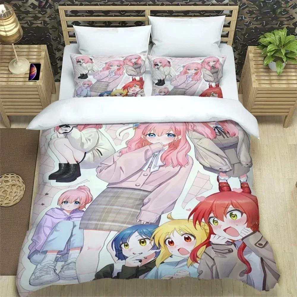 Comforter Anime Bocchi The Rock Kessoku Band Bedding Set Bed Set Comforter King Queen Size Boys Adult