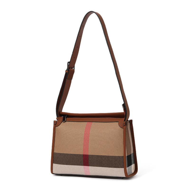 Aidrani Cowhide Autumn New High-End Plaid Satchel Small Square Casual Versatile Genuine Leather Shoulder Crossbody Bag