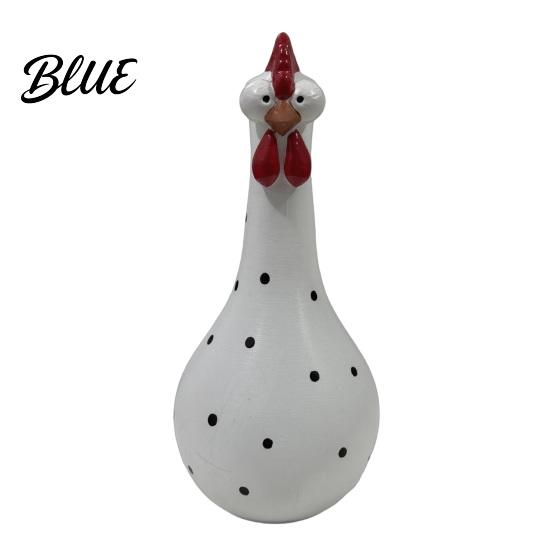 Playful Home Decoration Long Neck Colorful Chicken Statue Big Eye Cartoon Resin Rooster Vase Easy Care Vase Funny Outdoor Cock-Shaped for