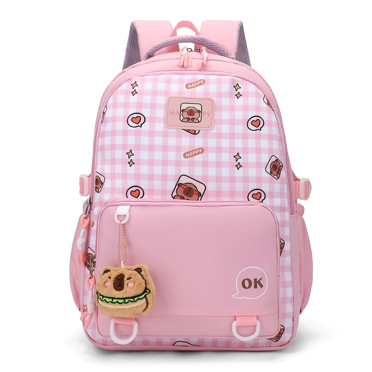 

New backpack cute niche design junior high school student schoolbag large capacity travel college wind backpack no accessories розовый