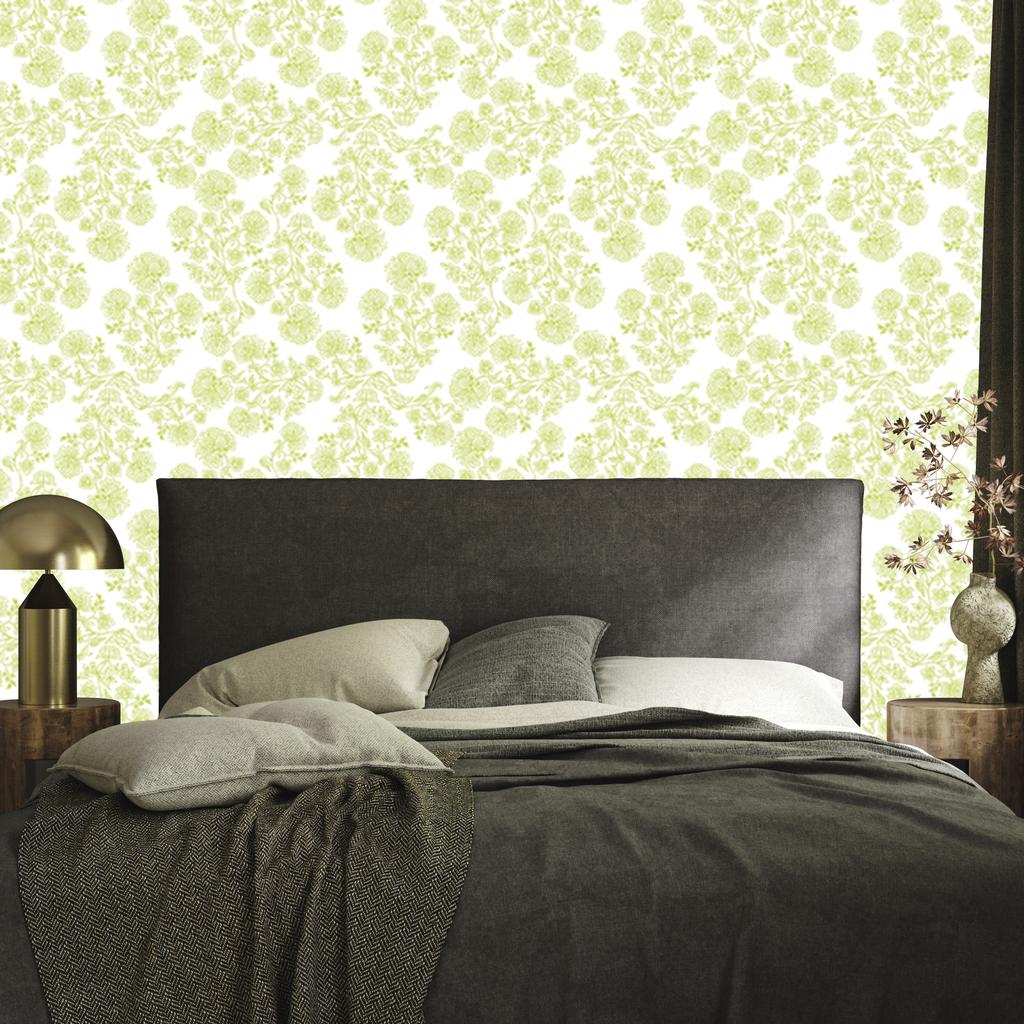 Wallpaper Flowers Cream, White and Yellow for Living Room and Bedroom 50x1000