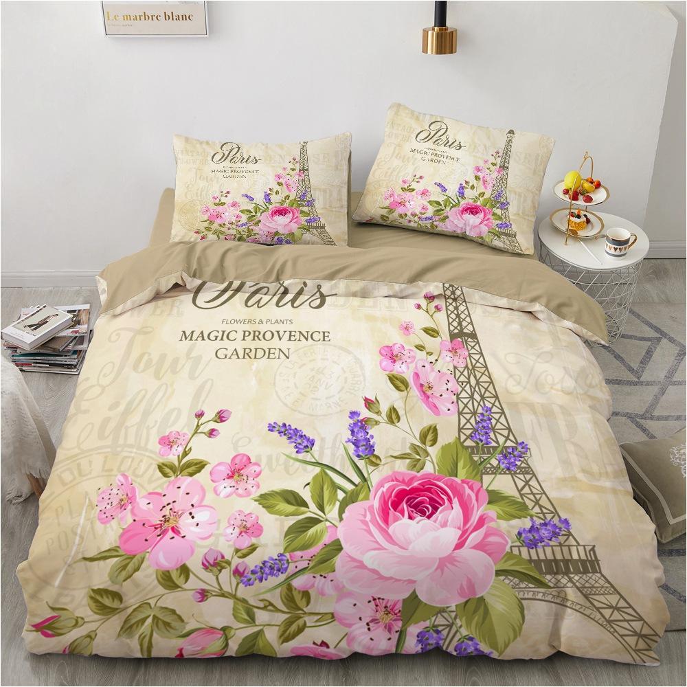 3D-Eiffelturm-Bettwäsche-Set, moderne romantische Liebe, Daunen-Bettbezug, 2/3, Pariser Turm, bedruckter Bettbezug, luxuriöse, schnell trocknende Bettbezüge