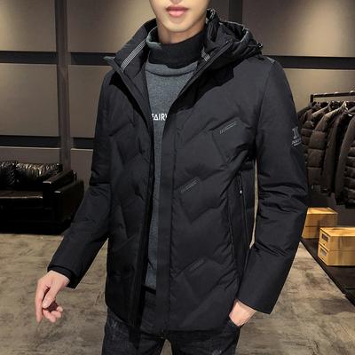Winter Men's Down Jacket Men's Thickened White Duck Down Warm Short Hooded Jacket Down Jacket Men's