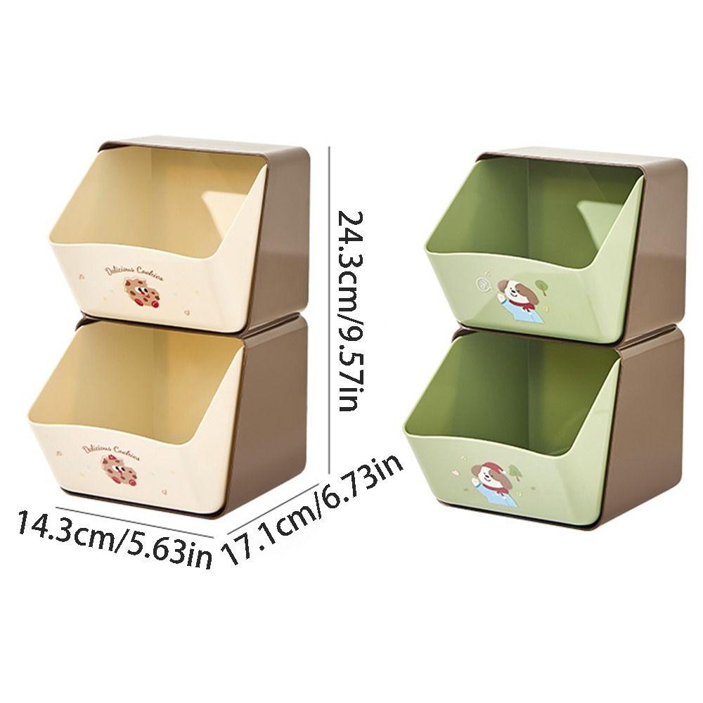 Double Layer Tea Bag Storage Box Creative Cosmetic Drawer Rack Desktop Snack Organizer  Bathroom