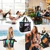 Large Capacity Mesh Beach Tote Bag for Swimming, Shower, Fitness & Travel, Foldable Grocery Zipper Bag, Summer Beach Essential