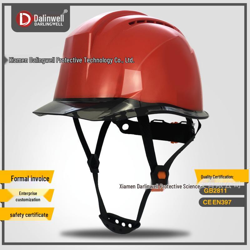 Dalinwell Two-Color Transparent Brim Safety Helmet for Construction - ABS Zhongjian Breathable Design, New National Standard Compliant
