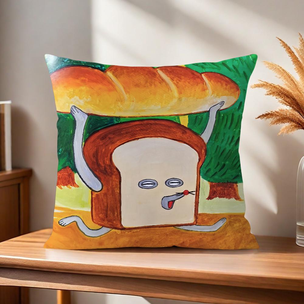 Book Bread thief cute Comfortable soft Pillow Case for Sofa Living Room Home office Decor and Protective Covers