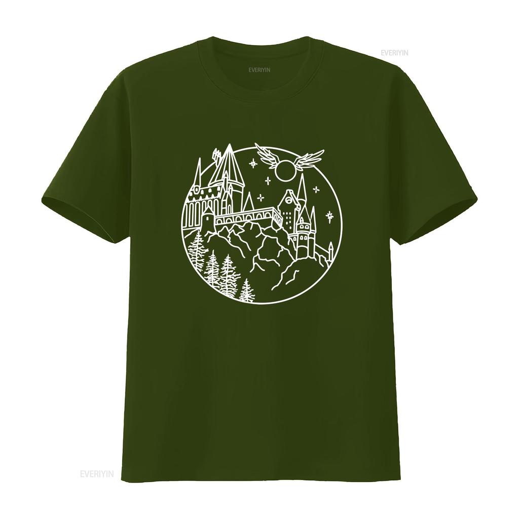 Castle T Shirt Vacation Wizard Magic Kingdom Mountain Family Nerd vintage Washed Soft fashion Comfortable Unisex homme graphic