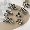 Black & White Checkerboard Shark Hair Clip - Elegant Summer Accessory
