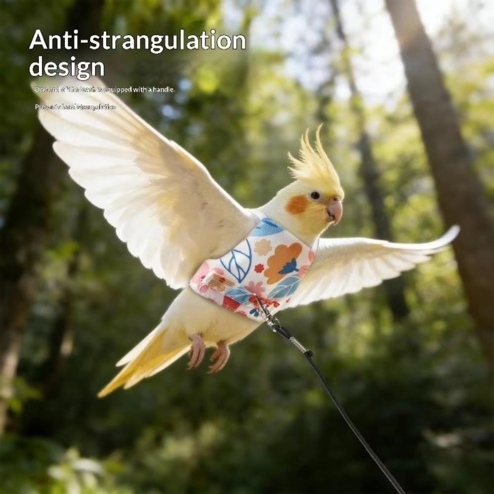 Anti Pinch Design Bird Flight Suits Prevent Loss Polyester Bird Traction Rope Adjustable Parrot Outdoor Leashes Bird Training