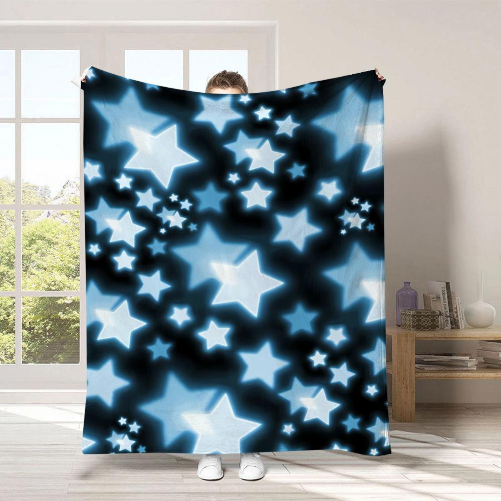Tiny Rainbow Glitter Star Throw Blanket For All Indoor Space Birthday Anniversary Star Blessing Party Gift
