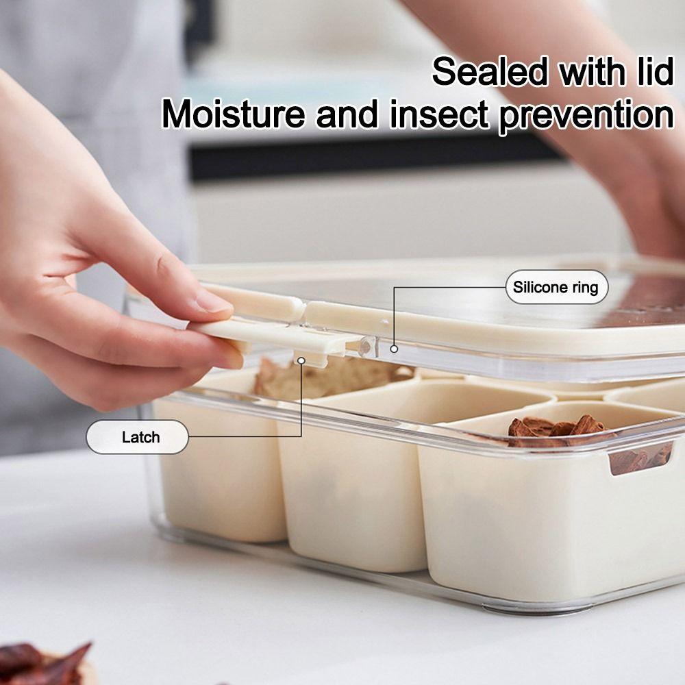 Fresh-keeping Seasoning Storage Box 9 Grids Snack Fruits Food Box Food Container  Food Storage