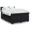 VidaXL Bed Slatted Base and Mattress Black 160x200 Cm Velvet 3288662