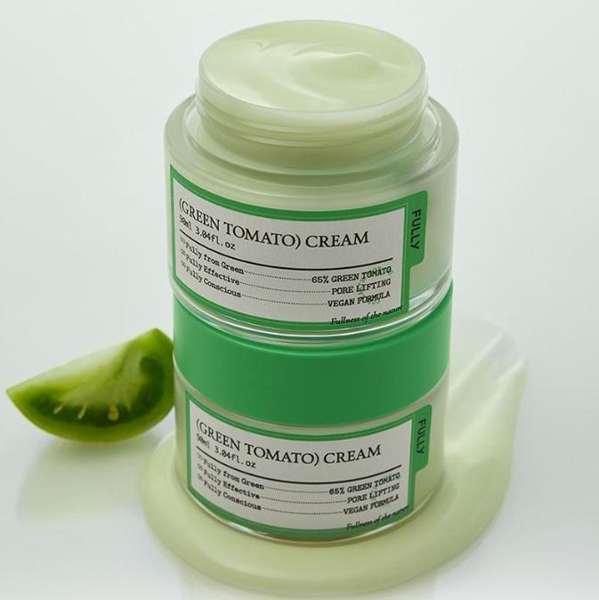 FULLY Green Tomato Cream – 90ml | Vegan Pore Tightening Moisturizer | Korean Skincare