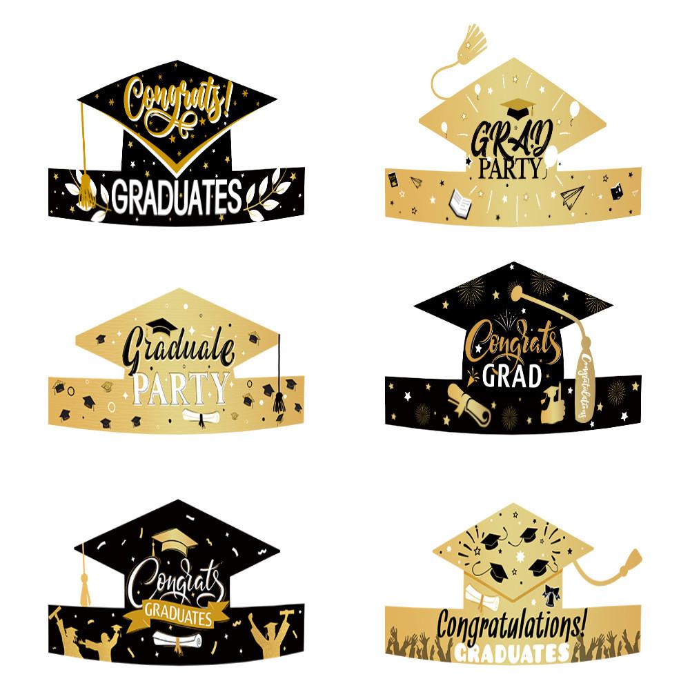 Graduation Party Paper Cap With Colorful Design For Photo Booths And Decorations