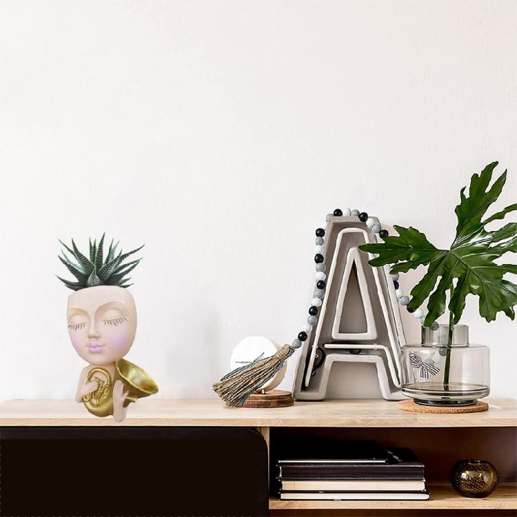 Doll with Horn Shaped Concrete Moulds DIY Vase Molds Silicone Material for DIY