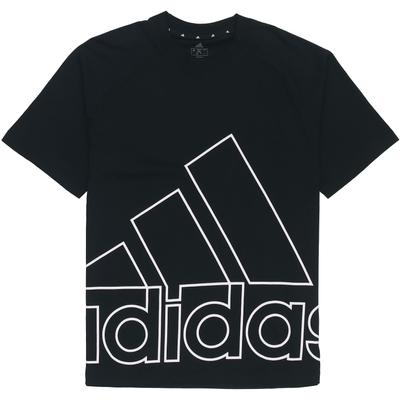 adidas Büyük Logo Baskılı Spor Yuvarlak Yaka Kısa Kollu Tişört Unisex Üstler Siyah H60662