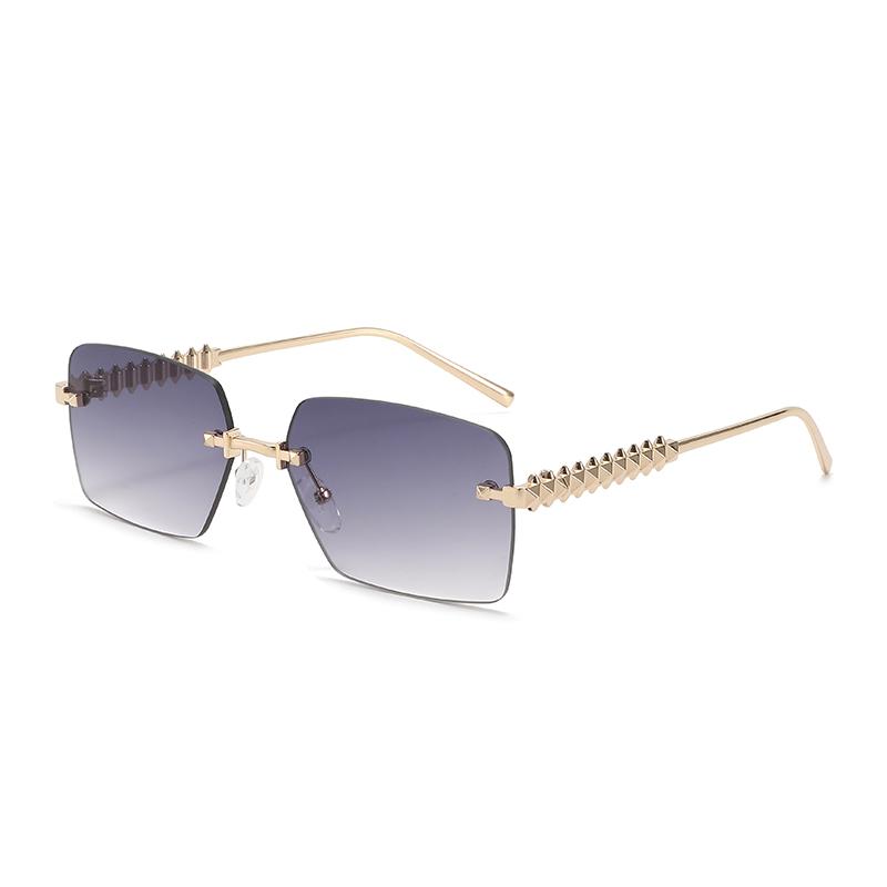 Rimless Square Sunglasses For Men Women Fashion Summer Outdoor Accessory Eyeglasses Classic Simple Rectangle Sun Glasses