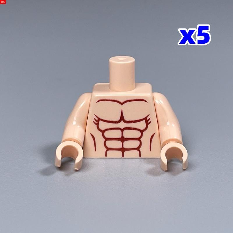 MOC Blocks Beach Ocean Palm Torso Pants Muscle Figure Ski Glasses Particles Assembled Construction Bricks Children's Playthings