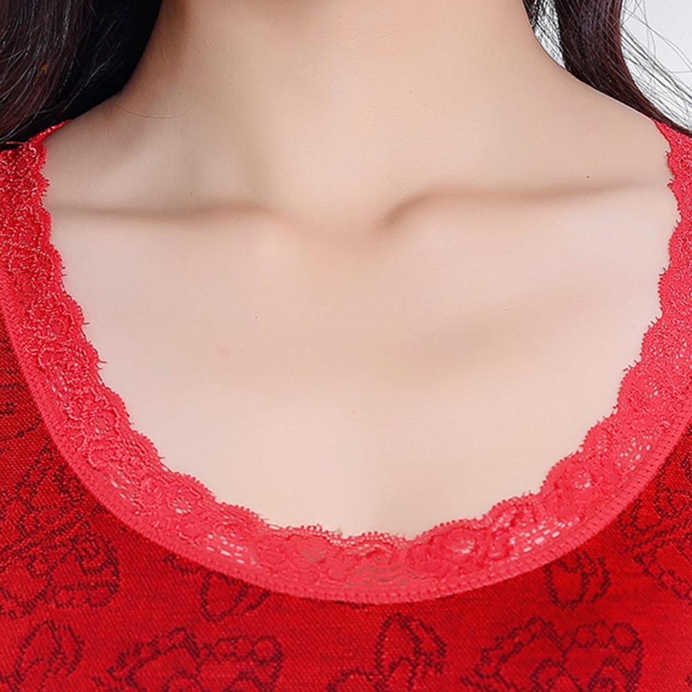 2ks Dámské Zimní Top Dlouhé Kalhoty Termo prádlo Shaper Sleepwear Set