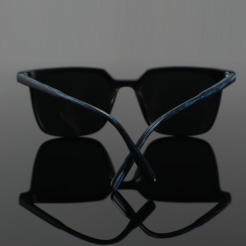 non-polarized Men Trendy Large Frame Fashion Sunglasses with Blue Wood Grain - Stylish & Durable for Daily Wear, Driving, and Outdoor Activities