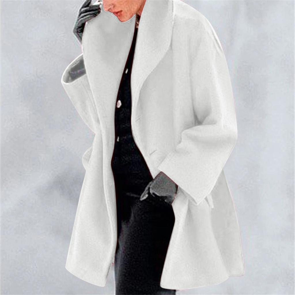 Womens Winter Wool Coat Trench Jacket Ladies Warm Slim Long Overcoat Outwear