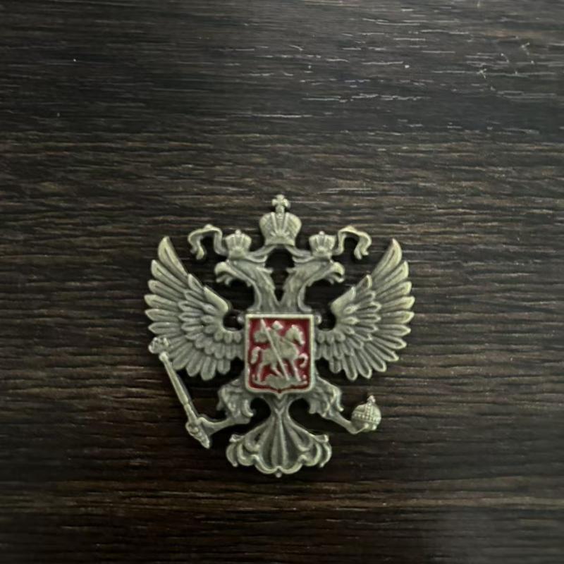 1 stk Mindemærke Emblemer Rusland Dobbelt Hovedet Ørn Nationalt Emblem Metal Broche Diy Jakkesæt Skjorte Krave Dekoration Pins Smykker Håndværk