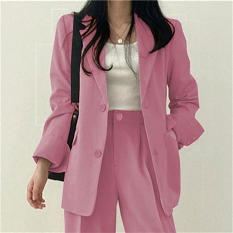Fall Fashion Long Sleeve Blazer Mujer Pant Sets Blazers Women Casual Womens Two Piece Outfit Set Suits Outwear