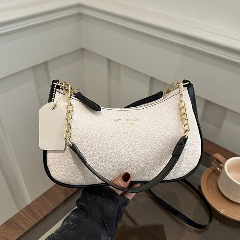 

Yogodlns Stylish Luxury Design PU Leather Hobo Shoulder Bag Women Cherry Pendant Small Crossbody Bag For Daily Use Tote Bag 26x8x15.5cm белый