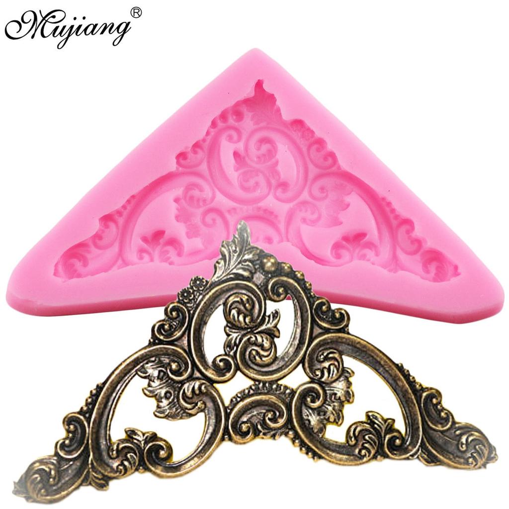 3D Craft Craft Baroque Scroll Reljefas Silikono formos Fondant Šokoladiniai saldainiai Gumpaste Forma Cupcake Sausainių kepimo Tortų dekoravimo įrankiai