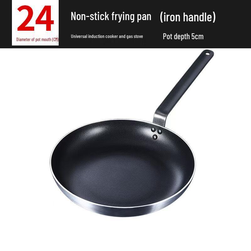 Non-Stick Single Handle Frying Pan for Steak, Eggs, and More - Compatible with Gas and Induction Cookers.